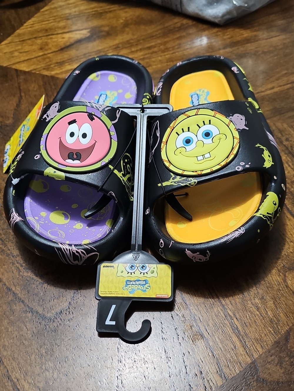 SpongeBob SquarePants Kids' Slide Sandals - Yellow & Purple